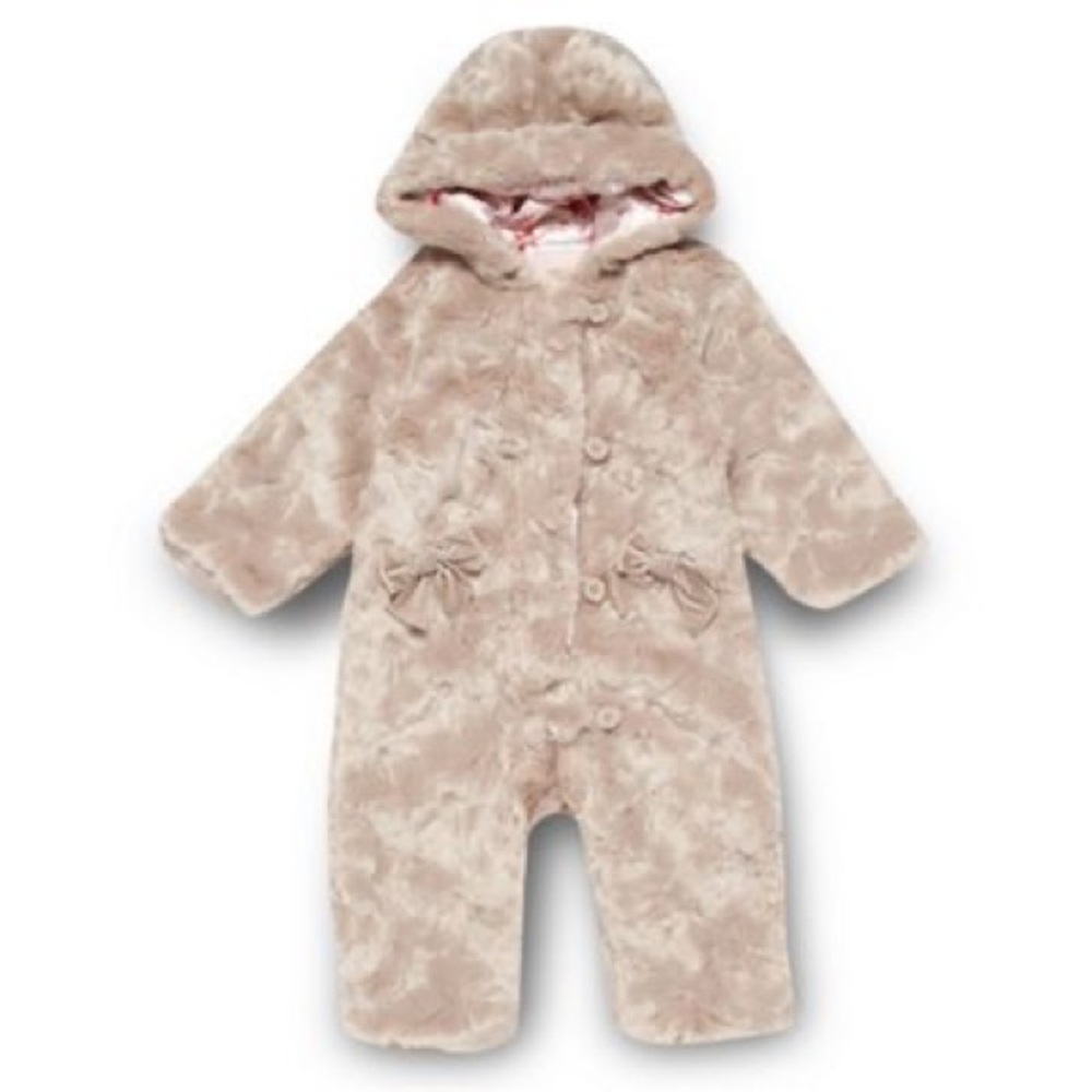 Ted Baker 3-6 mo Faux Fur Footie Suit size 3-6 months